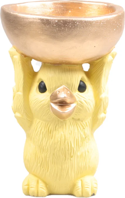 SID decoratieschaal Donny kuiken geel 18,5 x 12 x 19 cm