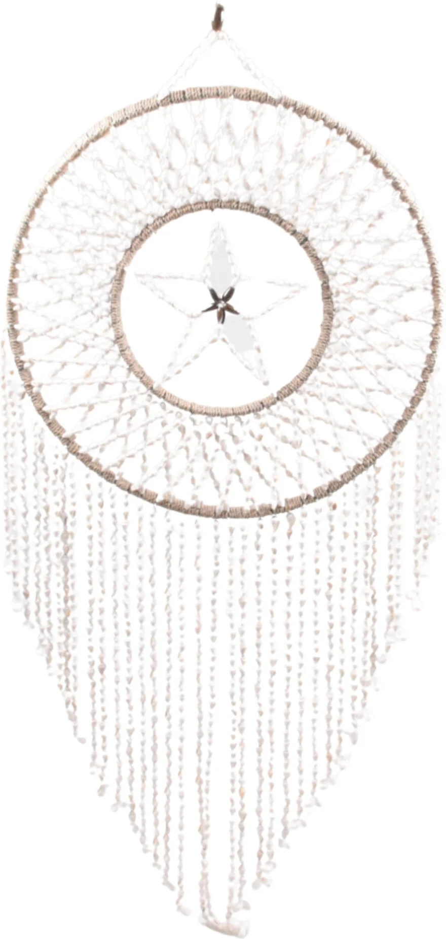 SID tuin wanddecoratie dromenvanger ster crème 40 x 2 x 90 cm