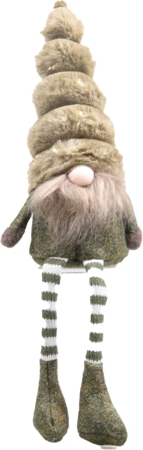 Sid kerstfiguur Toby gnoom groen 10 x 9 x 40 cm