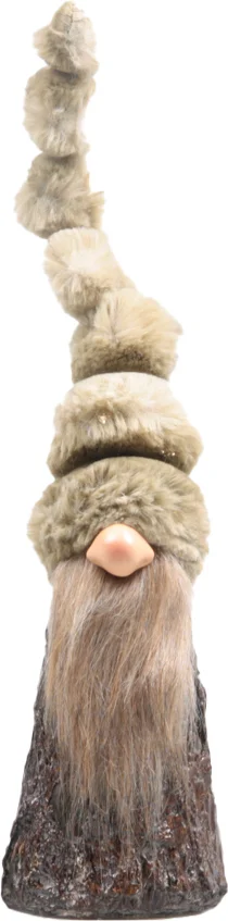 Sid kerstfiguur Toby gnoom groen met verlichting 8 x 8 x 34 cm