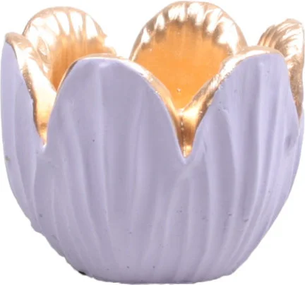 SID waxinelichthouder Tulipa paars / goud D 8,5 H 6,5 cm