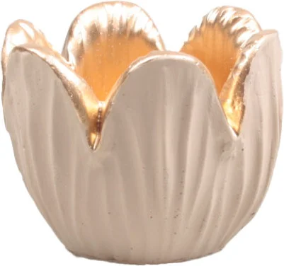 SID waxinelichthouder Tulipa bruin / goud D 8,5 H 6,5 cm