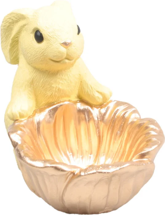 SID decoratieschaal Bunco haasje geel 19,5 x 12,5 x 14,5 cm