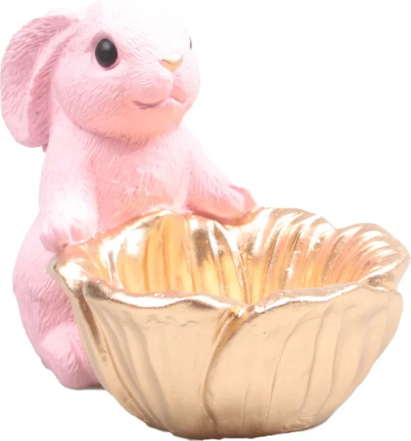 SID decoratieschaal Bunco haasje roze 19,5 x 12,5 x 14,5 cm