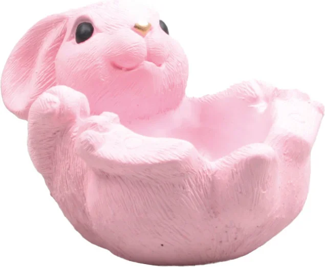 SID decoratieschaal Kirko haasje roze 17 x 13 x 11 cm