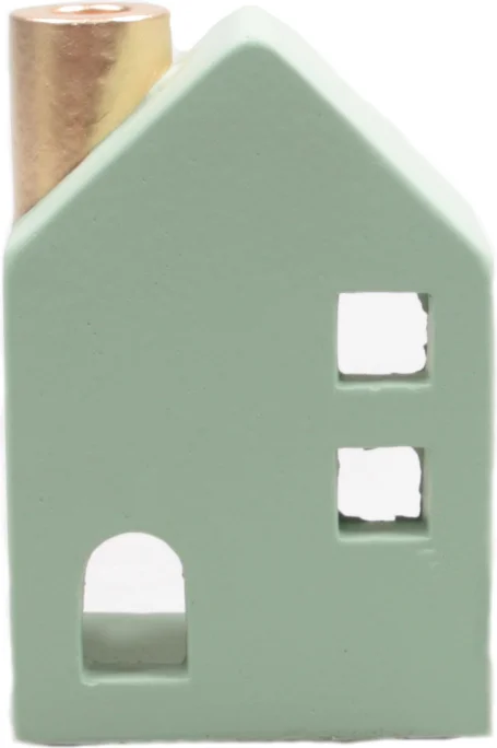 SID waxinelichthouder Huisje groen 11 x 8 x 16 cm