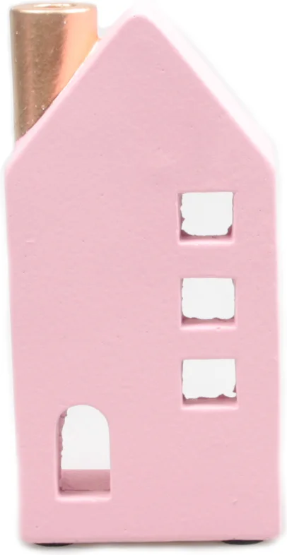 SID waxinelichthouder Huisje roze 7,5 x 5,5 x 15 cm