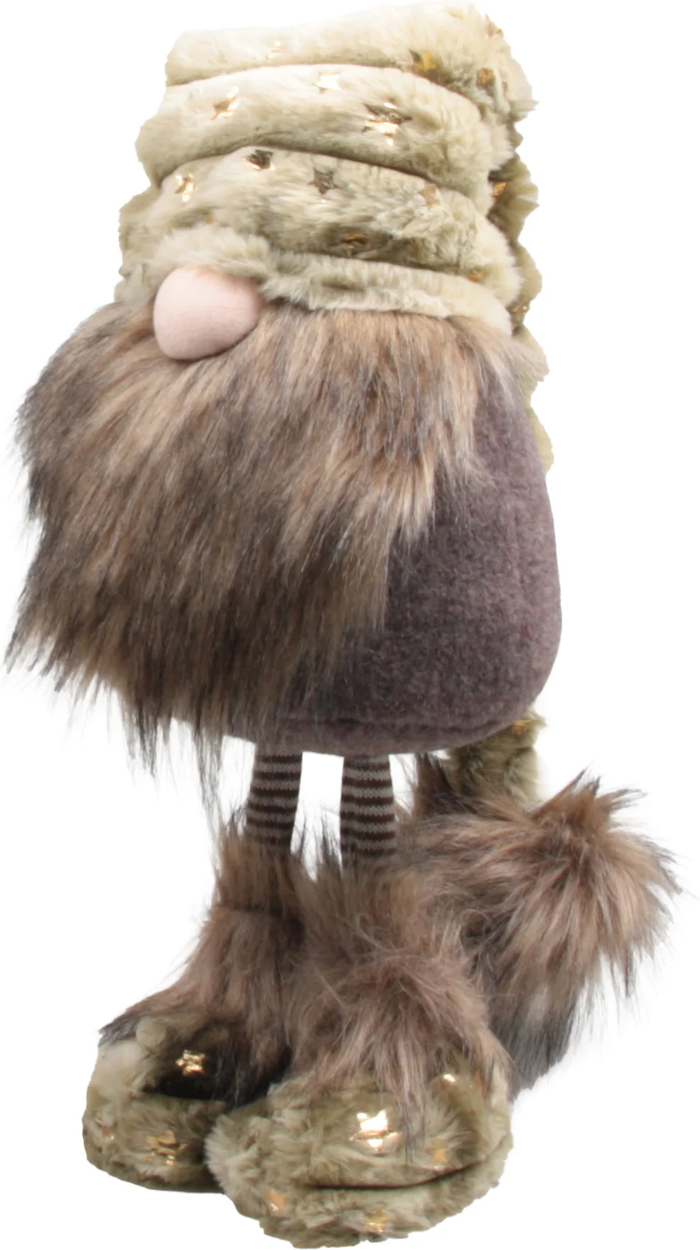 SID kerstfiguur Slaapmuts gnoom bruin / groen 17 x 22 x 70 cm