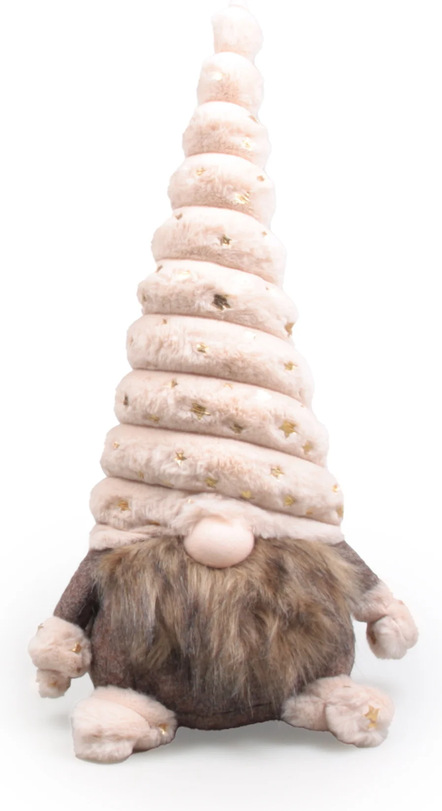 SID kerstfiguur Toby gnoom wit / beige 11 x 15 x 30 cm
