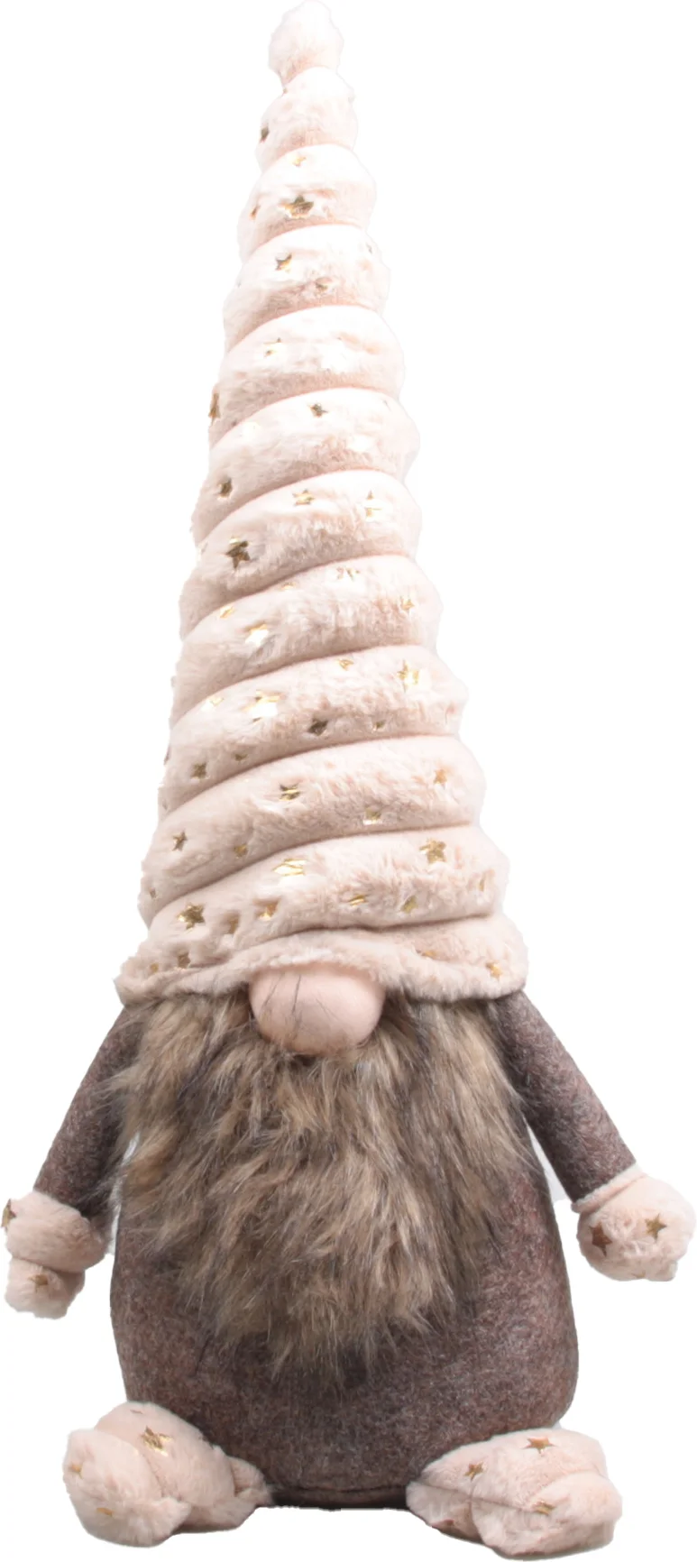 SID kerstfiguur Toby gnoom wit / beige 18 x 22 x 60 cm