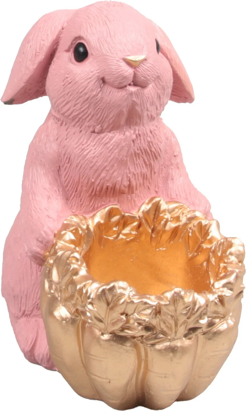 SID decoratieschaal Bunco haasje roze 18 x 11 x 19,5 cm