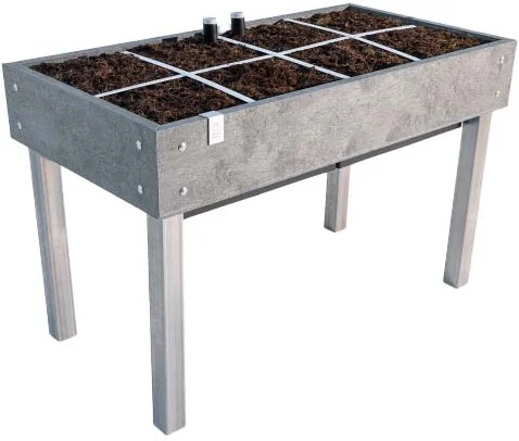 Makkelijke Moestuin kweekbak op poten Hero grijs 126 x 66 x 80 cm