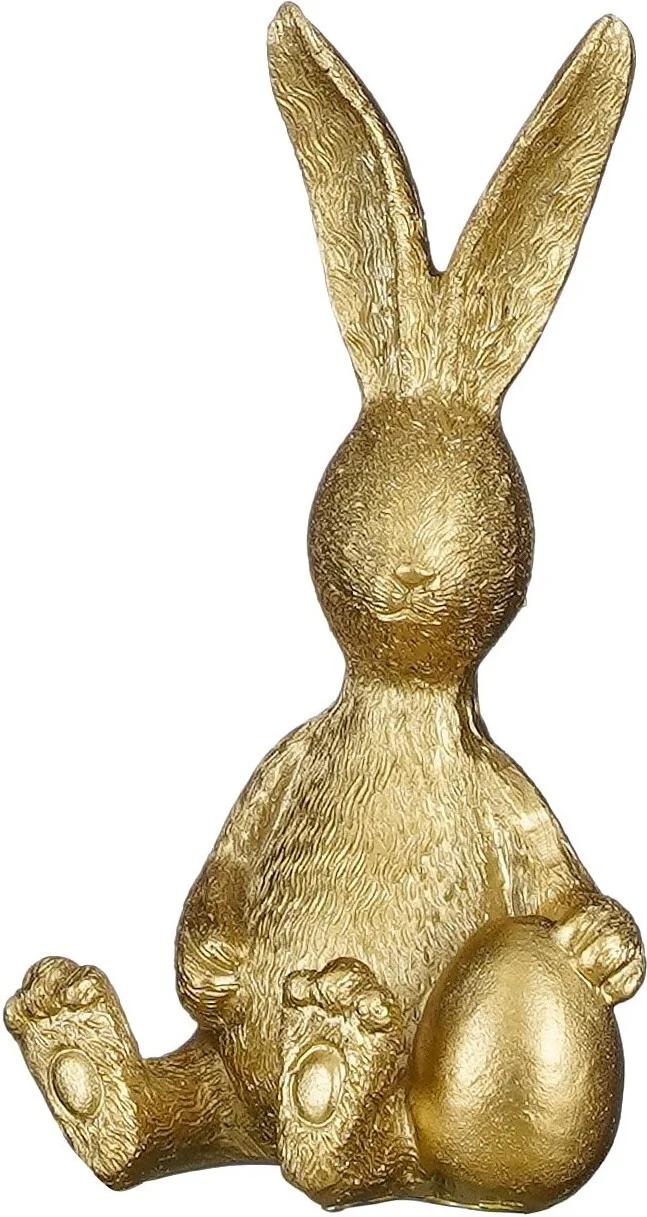 Mica Decorations paasdecoratie konijn goud 9 x 8 x 17 cm
