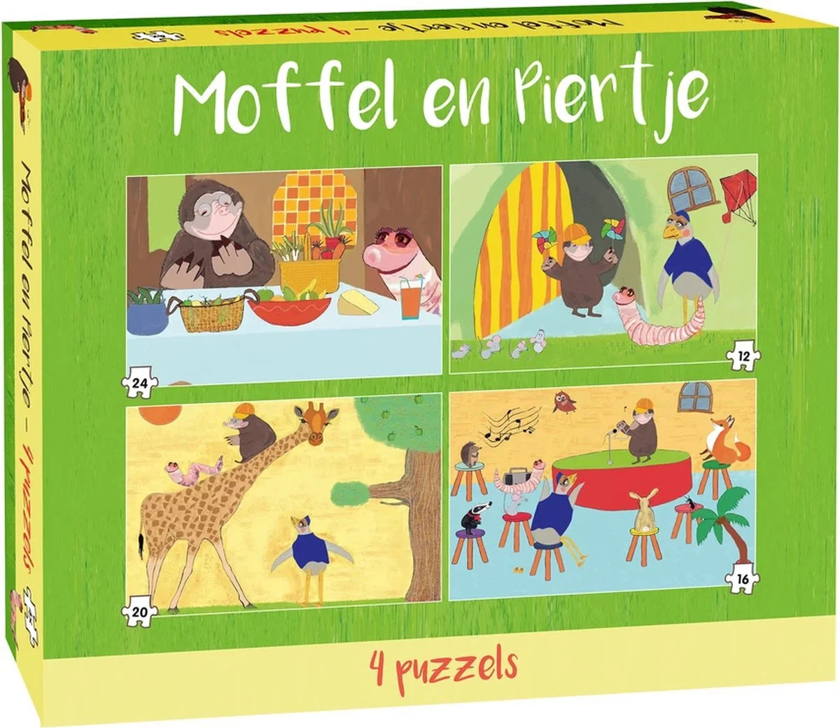 Plenty Gifts puzzel moffel & piertje 4 in 1 25 x 30 cm 12-24 stukjes