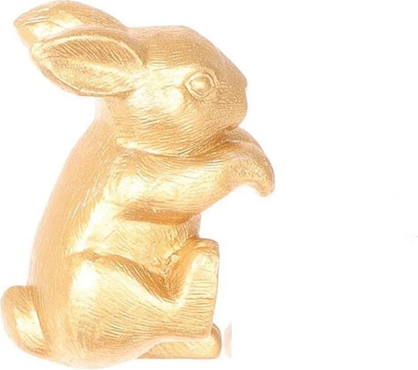 Paasdecoratie Morsy konijn goud 6 x 3,5 x 5 cm
