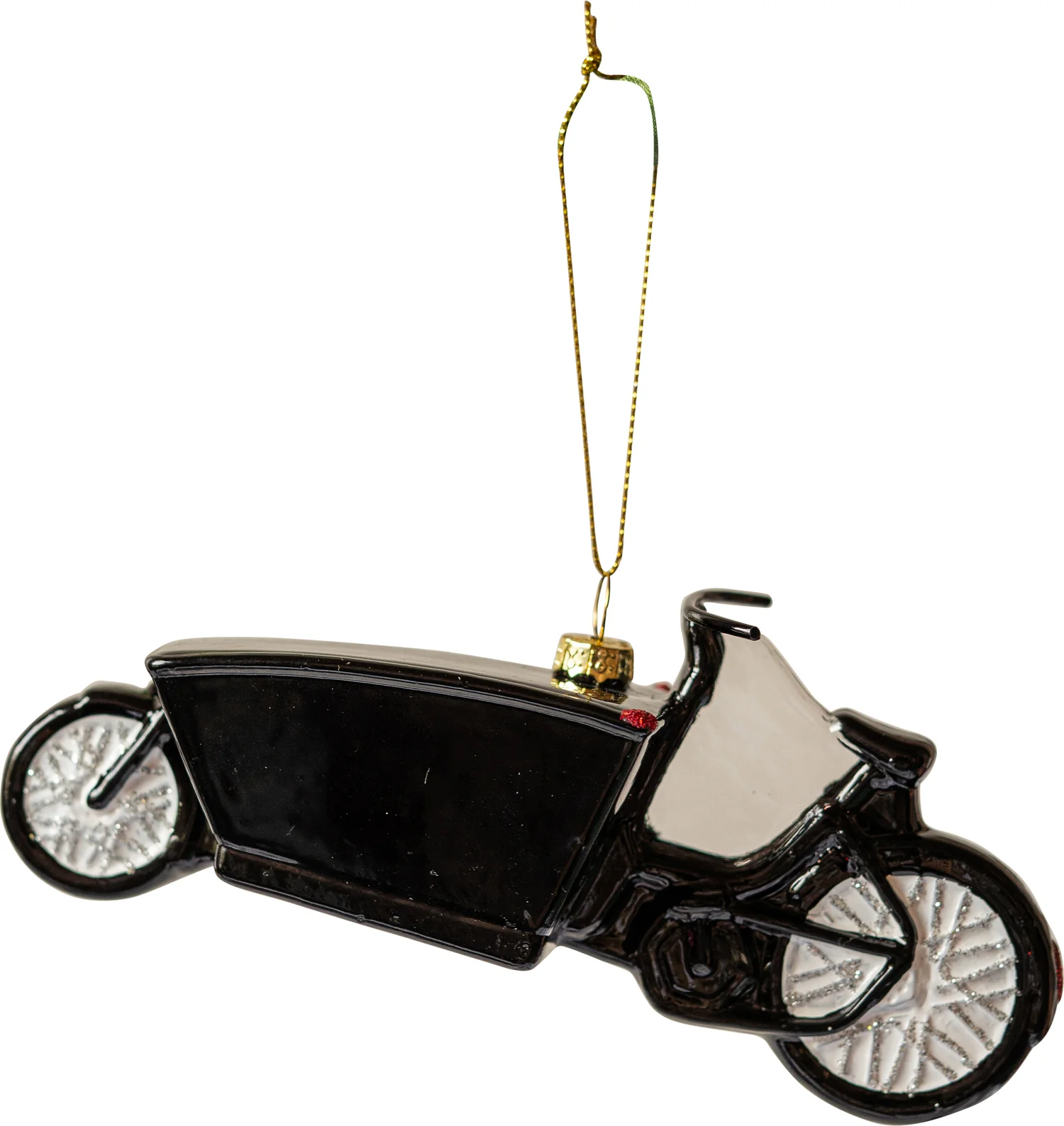 Yup in de Boom kerst ornament bakfiets zwart 15 x 5,6 x 6,9 cm