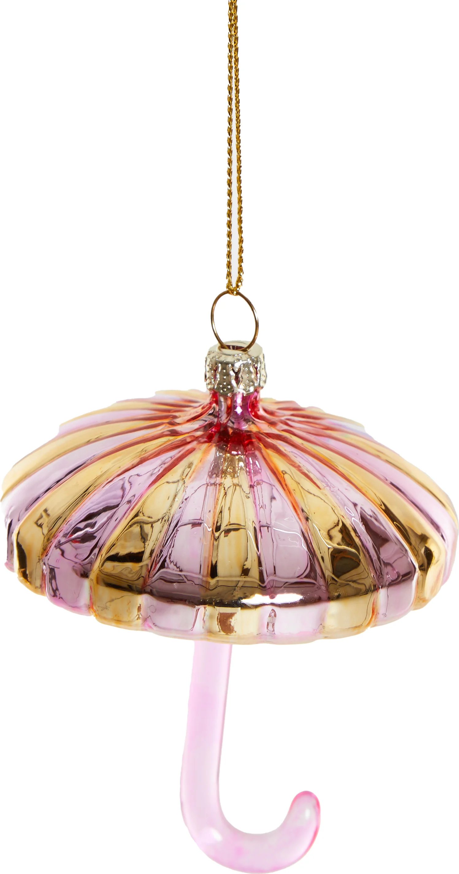 Yup in de Boom kerst ornament paraplu roze / goud 7 x 7,5 x 7,5 cm