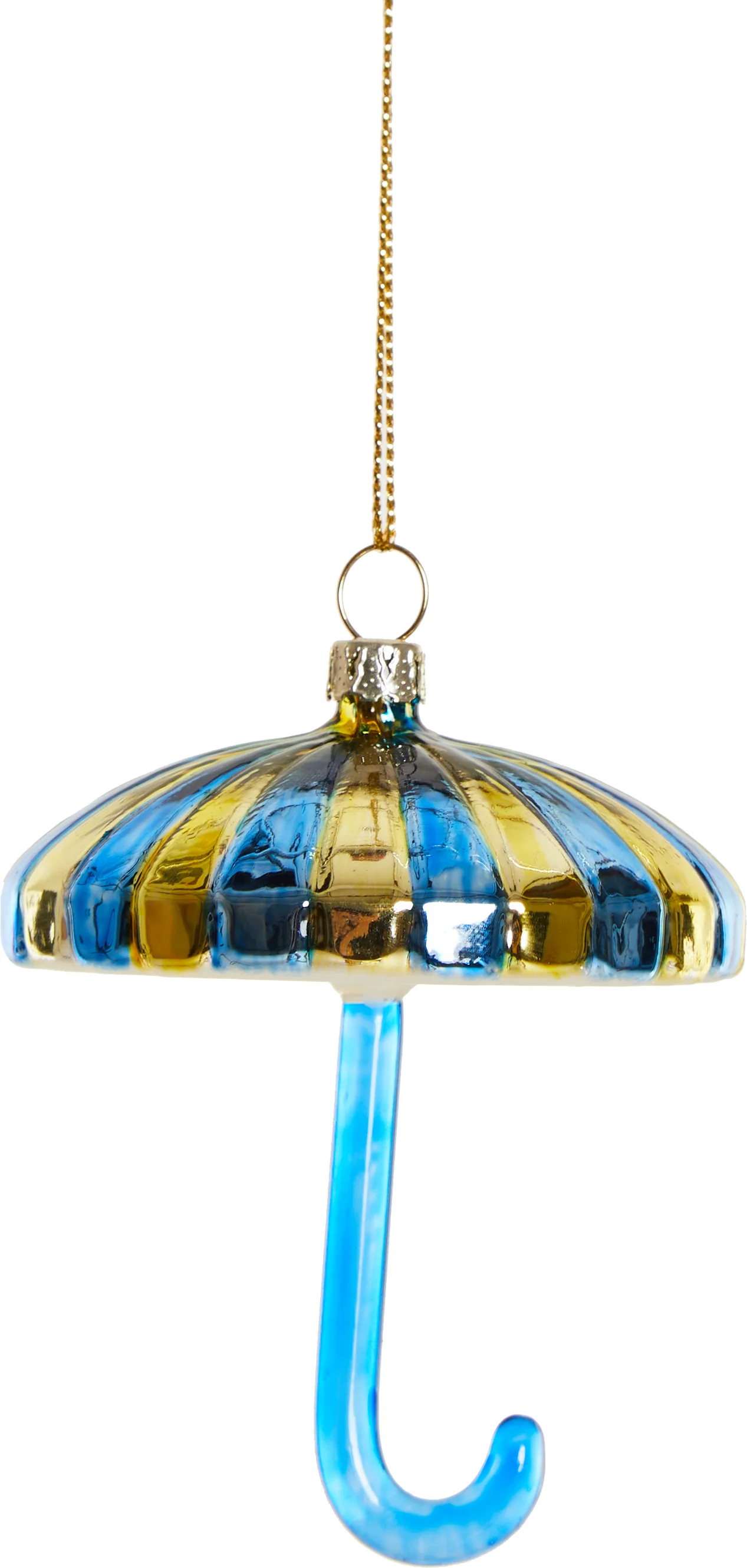 Yup in de Boom kerst ornament paraplu blauw / goud 7 x 7,5 x 7,5 cm