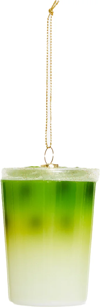 Yup in de Boom kerst ornament matcha latte groen / wit D 6 H 8 cm