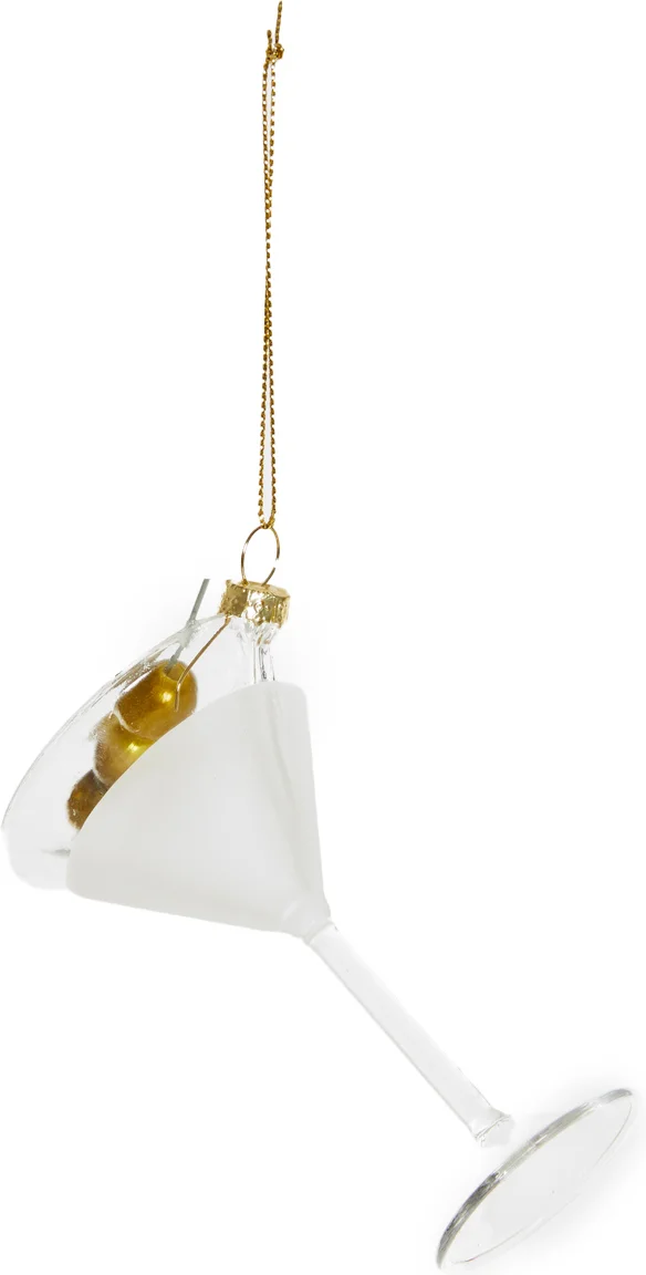 Yup in de Boom kerst ornament martini olijf groen D 6 H 10 cm