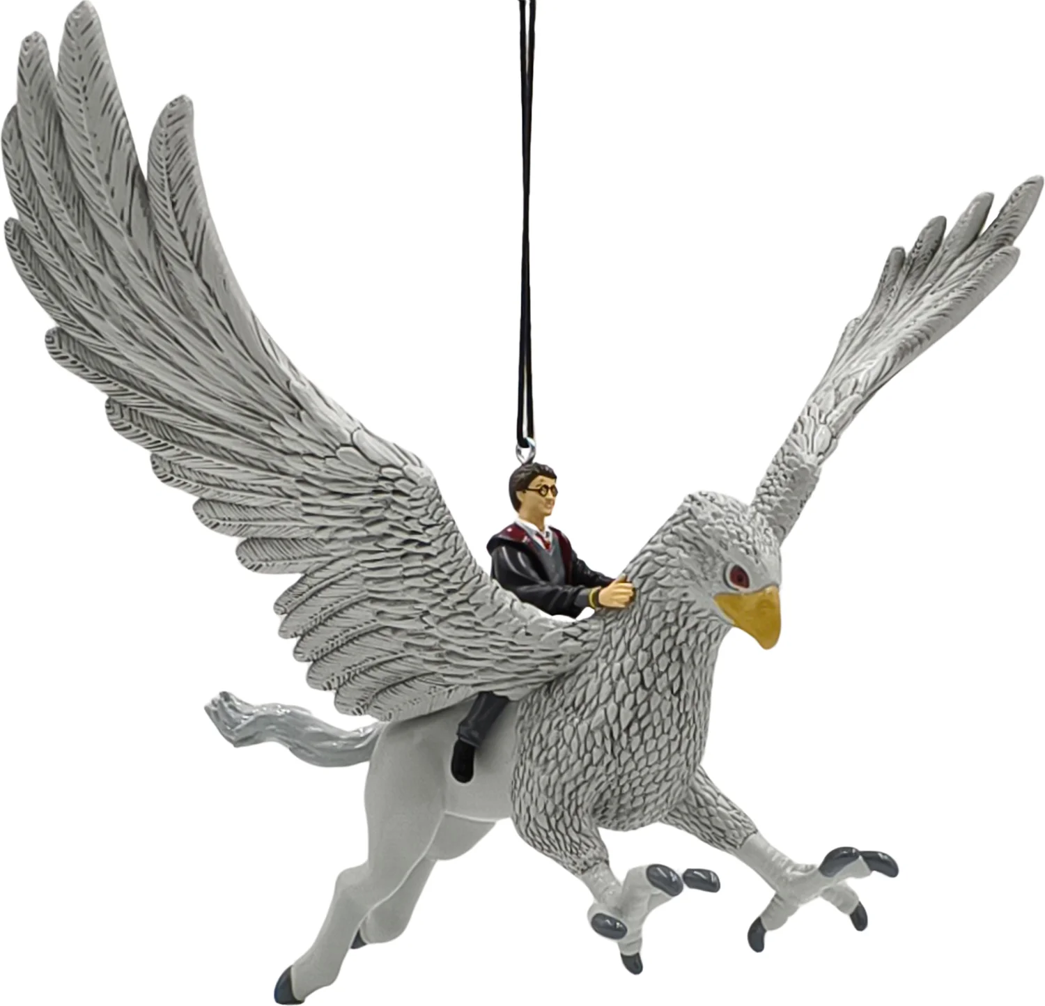 Warner Bros kerst ornament Harry Potter harry op griffioen grijs 15 x 9 x 14 cm
