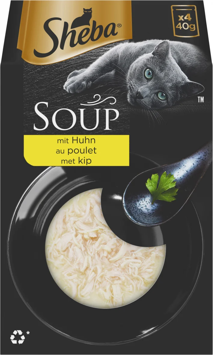 Sheba kattensnack soep kip 40 g 4 stuks