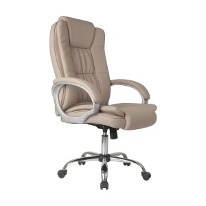 Kantoorstoel Karen verstelbaar en kantelbaar, synthetisch leer, Taupe kleur. Kantoorstoel Karen verstelbaar en kantelbaar, synthetisch leer, Taupe kleur.